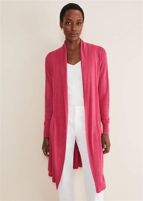Phase Eight S Louise Linen Longline Cardigan In Pink Lyst Uk