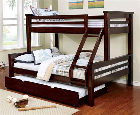 Twin Xl Over Queen Bunk Bed Dark Walnut Affordable Home Furniture