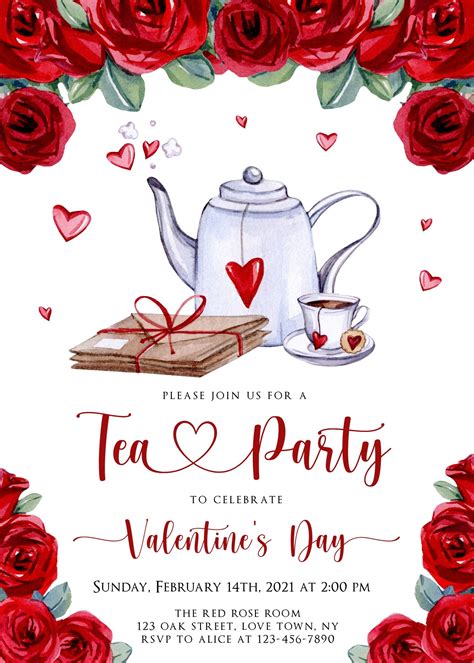 Valentines Tea Party Invitation Valentines Day Party Etsy Canada