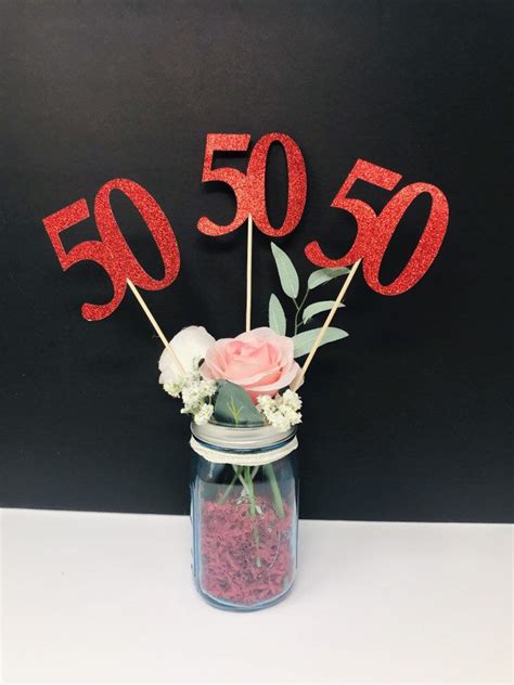 Birthday Centerpiece 50th Anniversary 50th Celebration 50th Etsy