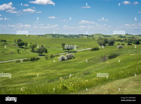 Niobrara State Park Nebraska In Spring Beautiful Green Landscape And
