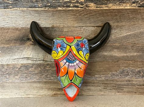 A Vibrant Clay Talavera Steer Skull Available In A Variety Of Color