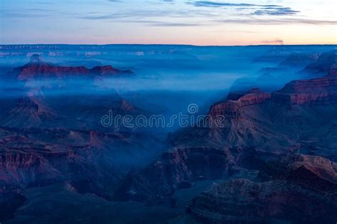 Sunrise Image Of The Grand Canyon National Park With Early Morning Haze