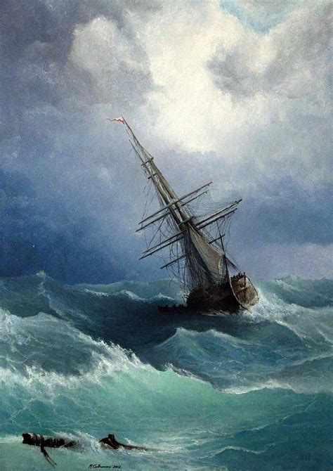 Seascape Painting Storm By Mikhail Savchenko Ship Paintings Ship