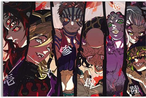 Thunwid Anime Demon Slayer Poster Twelve Kizuki Daki Gyutaro Douma