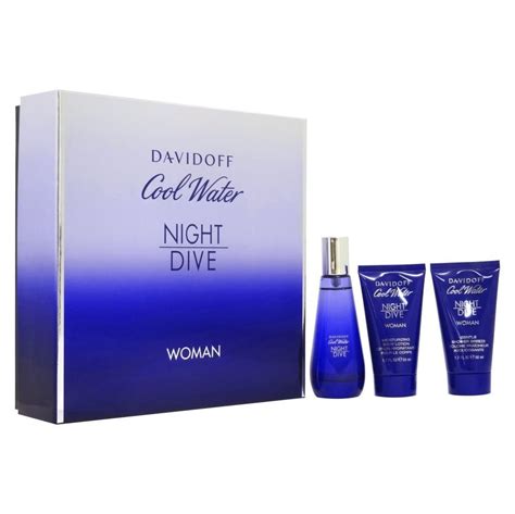 Apart from these best beauty gifts for her being truly delightful for women who hold a great love for bath bomb gift sets checked scarf cool gifts for women fleece joggers hat shop hooded cardigan snug gifts for her trust. Davidoff Cool Water Night Dive Woman Gift Set 50ml EDT ...