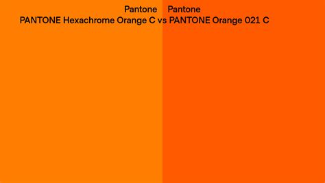 Pantone Hexachrome Orange C Vs Pantone Orange C Side By Side Comparison