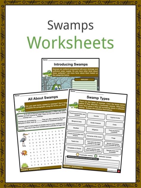 Wetlands And Swamps Worksheets | 99Worksheets
