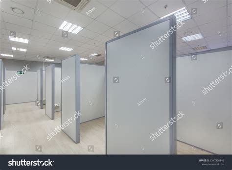 Open Office Cubicle Workplace Unfurnished Cubicles Stock Photo