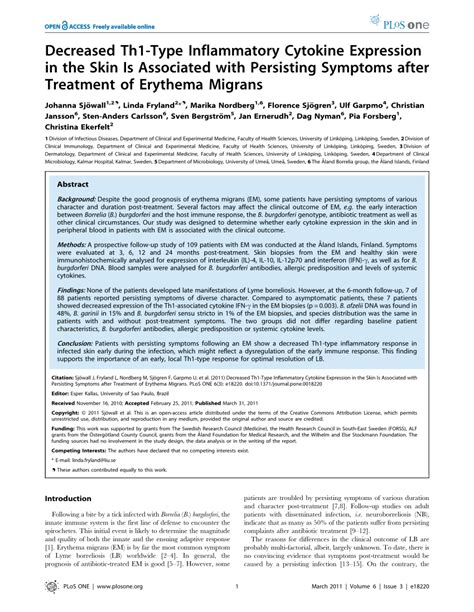 Pdf Decreased Th1 Type Inflammatory Cytokine Expression In The Skin