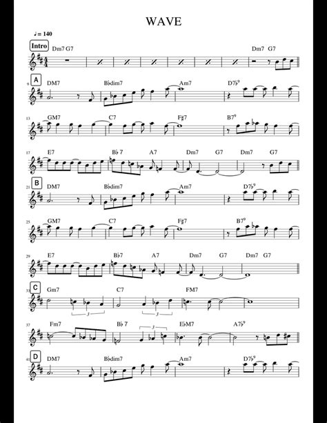 These classic songs will get you on the dance floor. WAVE sheet music for Piano download free in PDF or MIDI