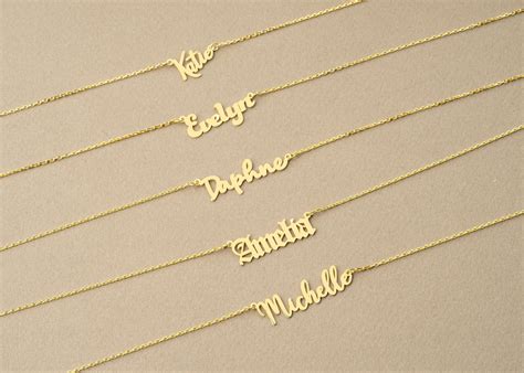 14k solid gold name necklace personalized name necklace etsy