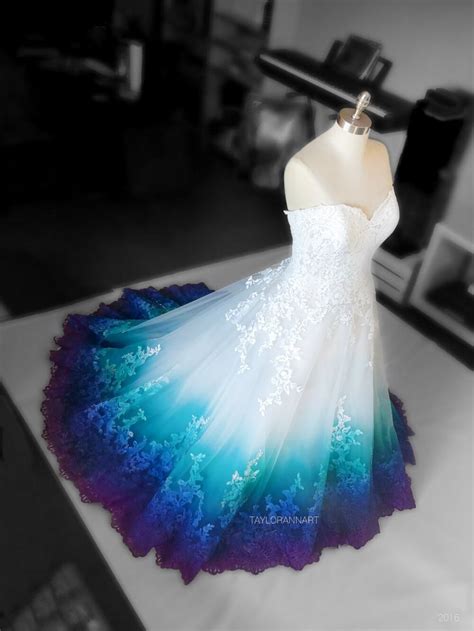Gallery — Taylor Ann Art Painted Wedding Dress Ombre Wedding Dress