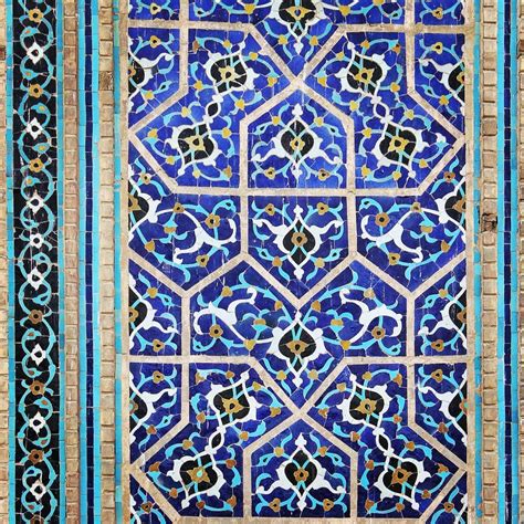 Islamic art gallery on Instagram Persian tile mosaic Jameh Mosque of Isfahan کاشی معرق ایرانی