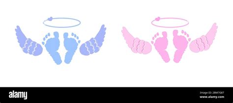 Twin Baby Baby Girl Boy Angels Wings Background Stock Vector Image