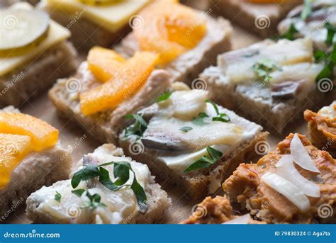 Canapes Variety Of Finger Food Stock Photo Image Of Dining Fish