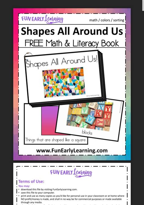 Shapes All Around Us Early Learning Math Learning Math Math Coloring