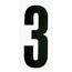 NUMBER 3 BLACK ON WHITE ADHESIVE 120MM