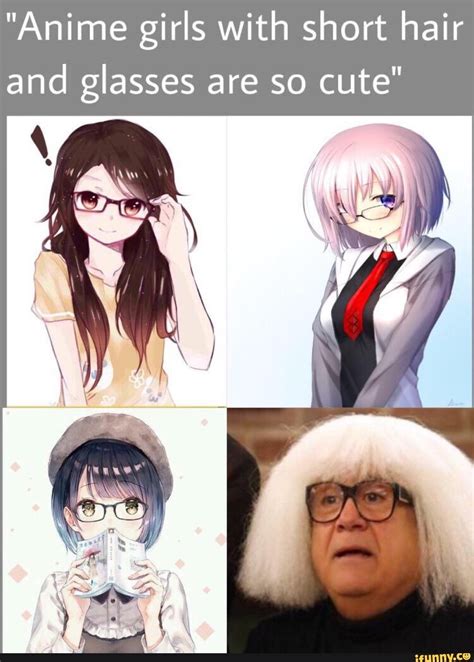 Anime Girls With Short Hair And Glasses Are So Cute Ifunny Смешно