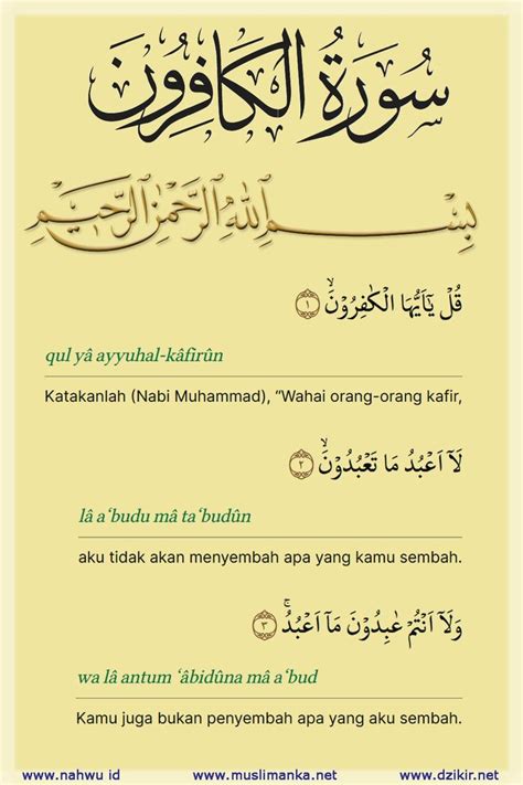 Assalamu Alaikum Surat Al Kafirun Ayat Beserta Artinya Per Kata