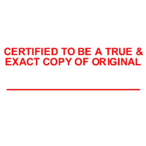 A certified true copy can't include a copy of a visa or stamp in your passport or travel document. CERTIFIED EXACT COPY OF ORIGINAL Rubber Stamp for office ...