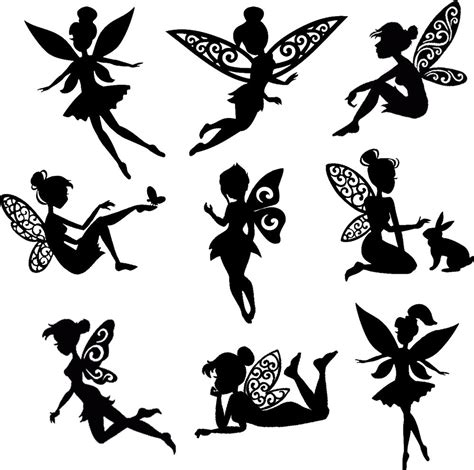 Die Cut Out Silhouette Fairies Topper X 20 Card Making