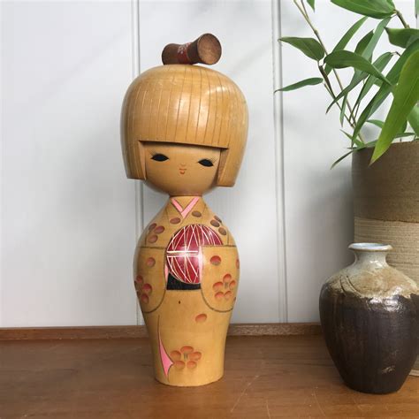 Vintage Japanese Kokeshi Doll 5 Mustard Vintage