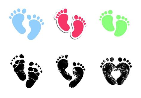 Libre Bebé Huellas Vector Baby Footprints Free Vector Art Paw Drawing