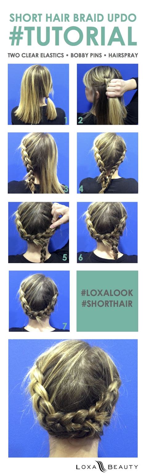 Those with short hair, rejoice, here are the most stylish and beautiful updos for short hair you can create yourself, no matter the 8. Short Hair Style: Short Hair Braid Updo Tutorial | the ...