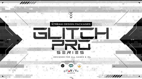 Full Twitch Stream Design Pack Animated Glitch Pro Series Stream