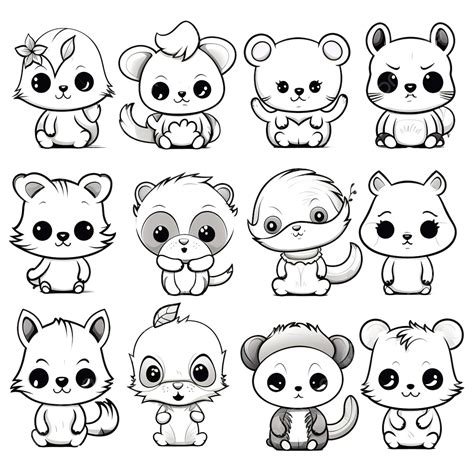 A Large Set Of Coloring Books Cute Cartoon Characters Pages For