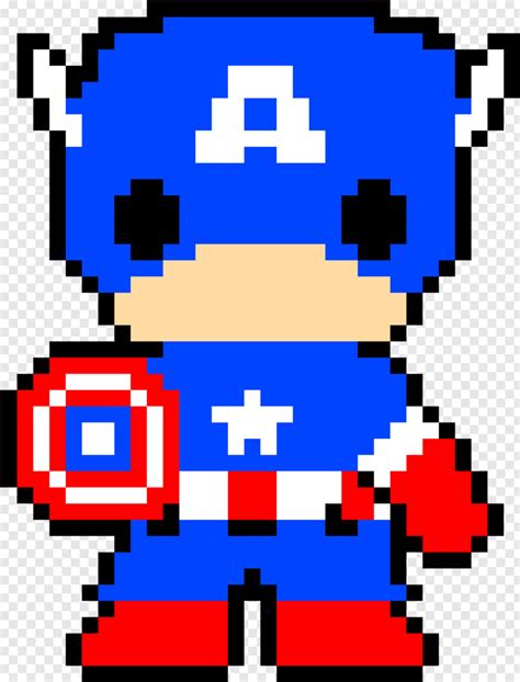 Capitan America - Captain America Pixel Art, HD Png Download - 641x841