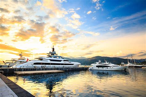 Luxury Yacht Marina Port In Mediterranean Sea At Sunset — Yacht Charter And Superyacht News