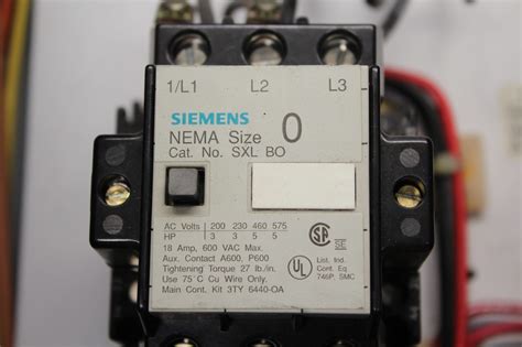 Siemens Cat No Scf B10 Nema Size 0 Motor Starter