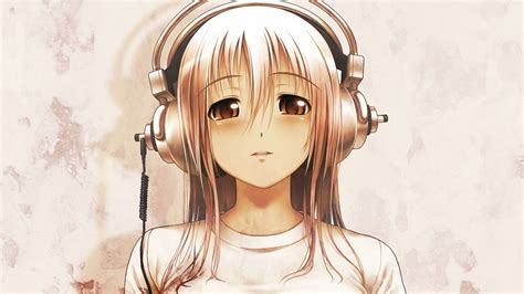 Anime Headphones Woman Girl White Hd Wallpaper Anime Wallpaper Better