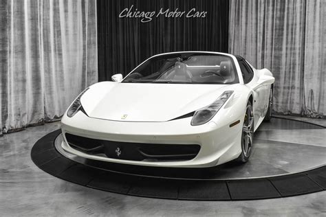 used 2015 ferrari 458 spider only 6k miles diamond stitch loaded 26k pearl white factory
