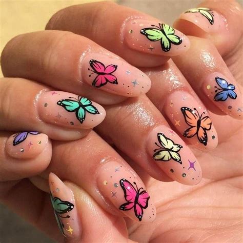 Pink Butterfly Acrylic Nails 2019 Canvas Valley