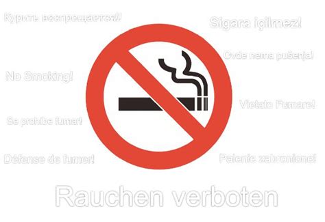 Rote verbotszeichen mit text 'rauchen verboten'. Rauchen verboten Schild (Word & PDF) | kostenlos downloaden