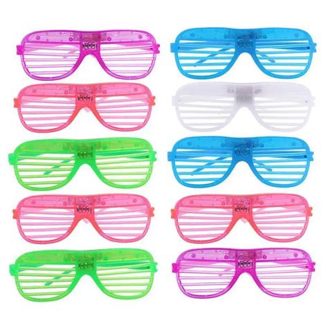 12 pairs of plastic shutter shades grid led glasses eyewear halloween club party cosplay props