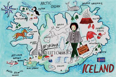 Curious Pip Illustrated Map Of Iceland