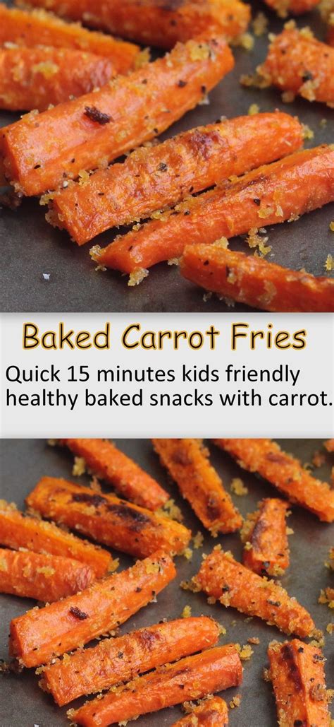 Carrots are an excellent snack choice. Baked Carrot Fries | Recipe | Healthy baked snacks, Baby ...
