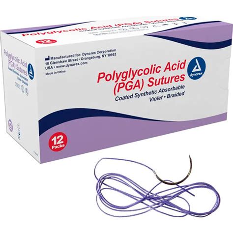 Dynarex 30l Synthetic Absorbable Sutures C6 Needle Violet Size 4 To