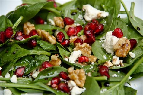 Pomegranate Feta Walnut Salad Gluten Free Contains Dairy