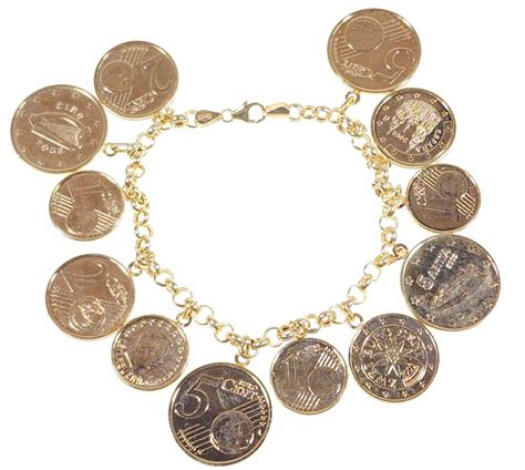 Lot 14k Gold Milor Coin Bracelet