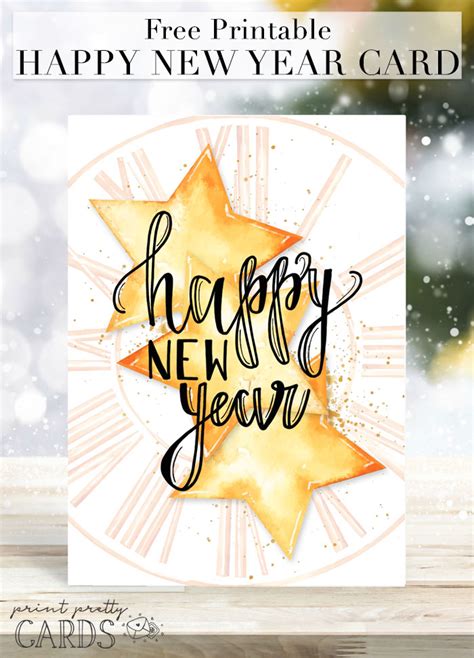 Free Printable New Year Card Print Pretty Cards
