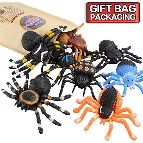 Valefortoy Spider Toy5 Inch Realistic Black Rubber Spiders Toys Set8