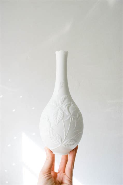Mid Century Matte White Porcelain Rose Vase Kaiser West Etsy