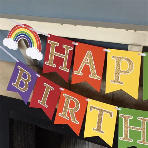 Rainbow Birthday Party Rainbow Banner Rainbow Baby Banner Etsy