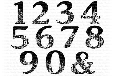 Floral Numbers Svg Floral Numbers Set Flower Numbers Svg Files For