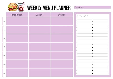 Best Blank Meal Planner Sheet Printable Free Nude Porn Photos